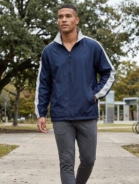 Champs Navy Blue Coach Windbreaker Jacket With Hidden Hood